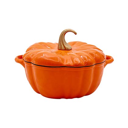 Nonstick Cooking Casserole Pot Dutch Oven 22/24CM Enamel Cast Iron Pumpkin Shaped